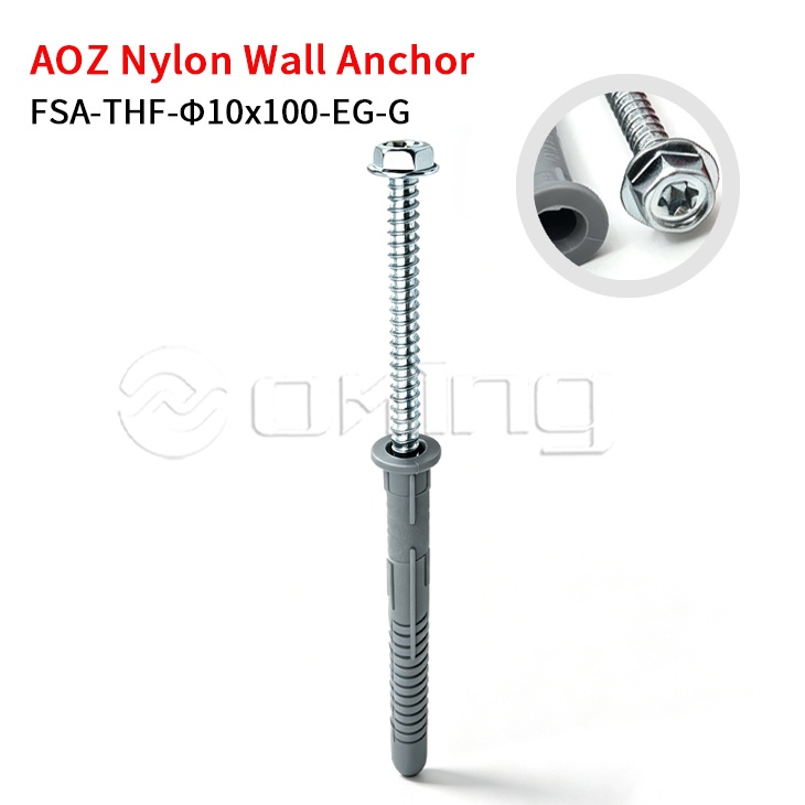 Электрооцинкованный винт AOZ Torx M10x100 с шестигранной головкой и фланцевым анкером из сероголона ног для установки навесных и наружных стенок.